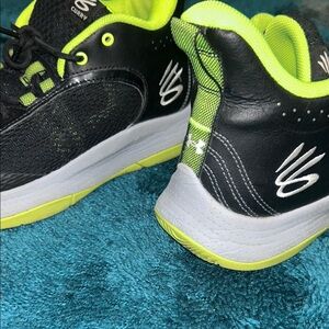 Under Armour Black and Neon Green Athletic Shoes
